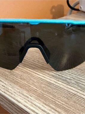 Teal-Trim Single-Lens Shield Sunglasses